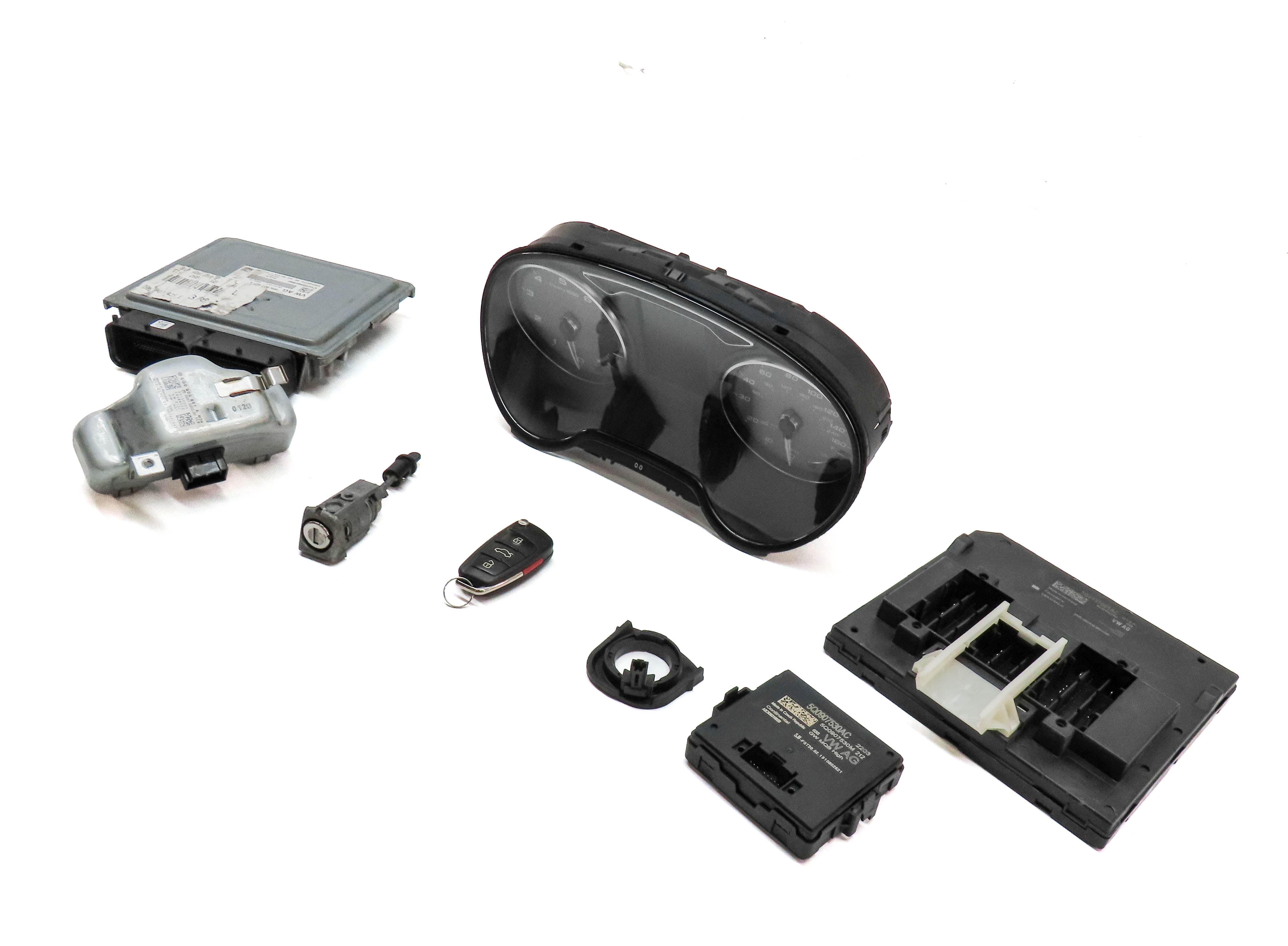 2015 AUDI S3 (8V) 2.0L (CYFB) SPEEDOMETER IGNITION IMMOBILIZER ECM MODULE SET/8 — exact item pictured